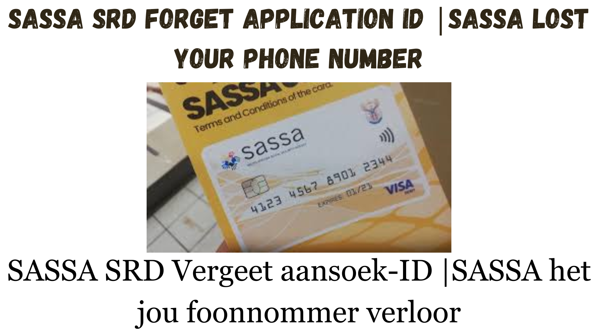 SASSA SRD Forget Application Id